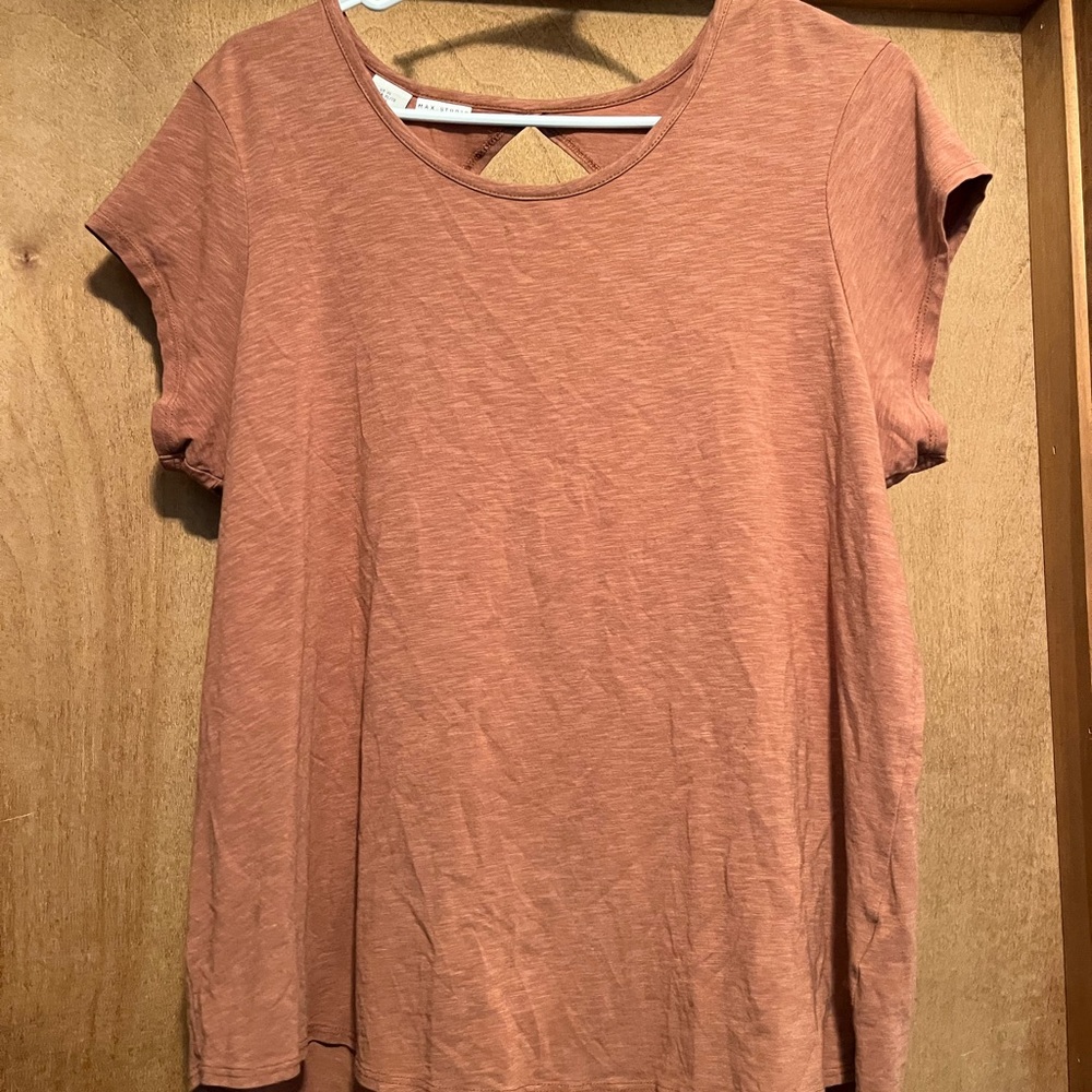 Max Studio Rust Short Sleeve Tee